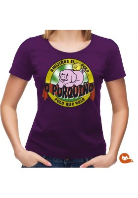 Camiseta mujer O porquiño polo que vale